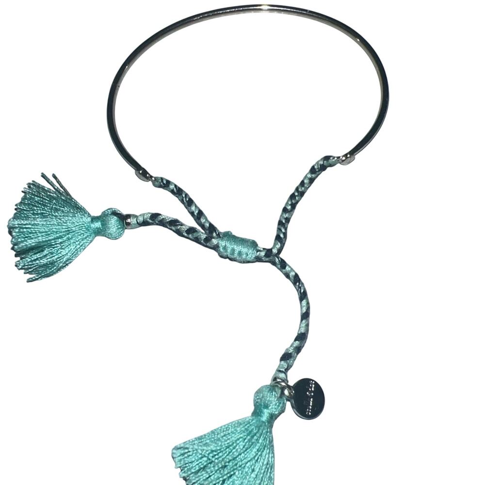 Stella & Dot Fete Gold blue aqua Bracelet Boho Whimsy Retro Workwear Casual